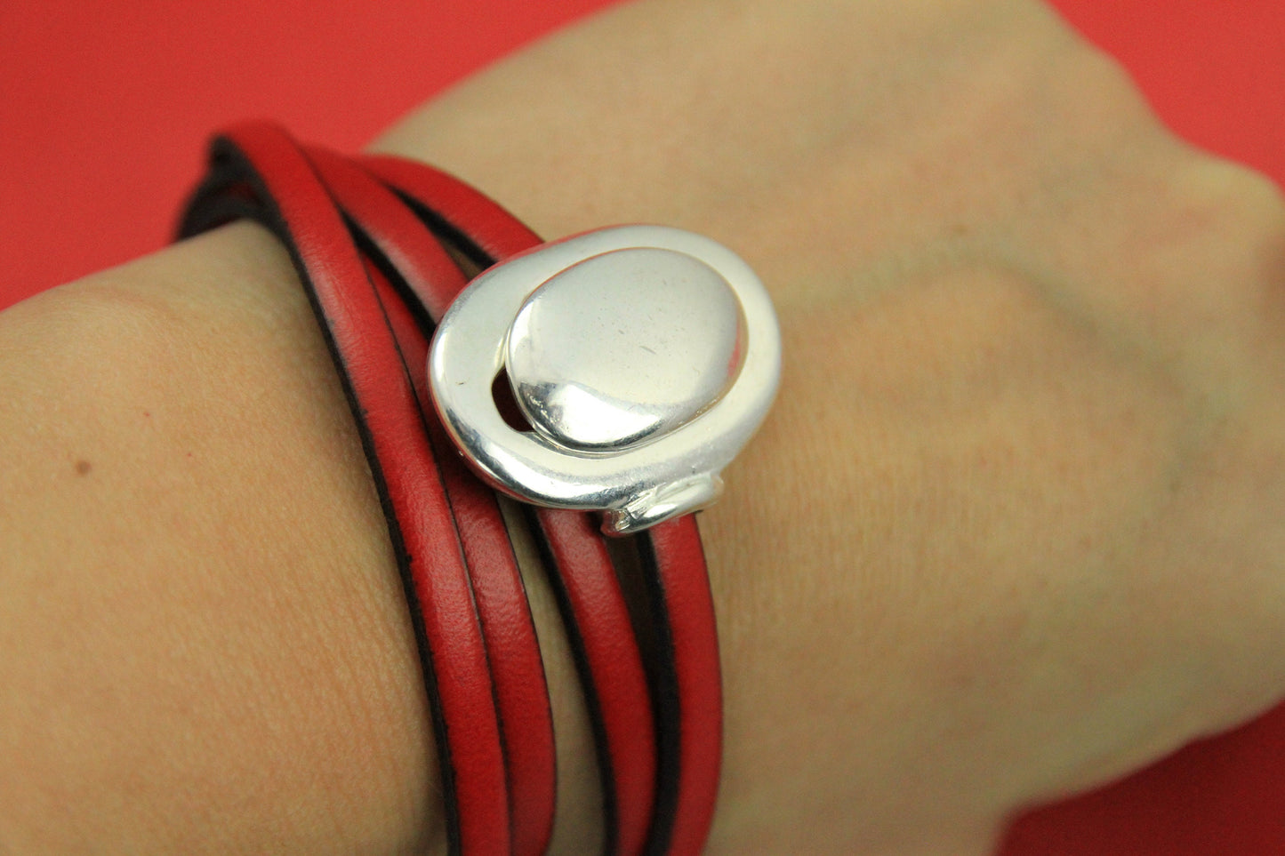 FC0341>>MADE in EUROPE  zamak button clasp, 6mm flat cord button clasp, Qty1