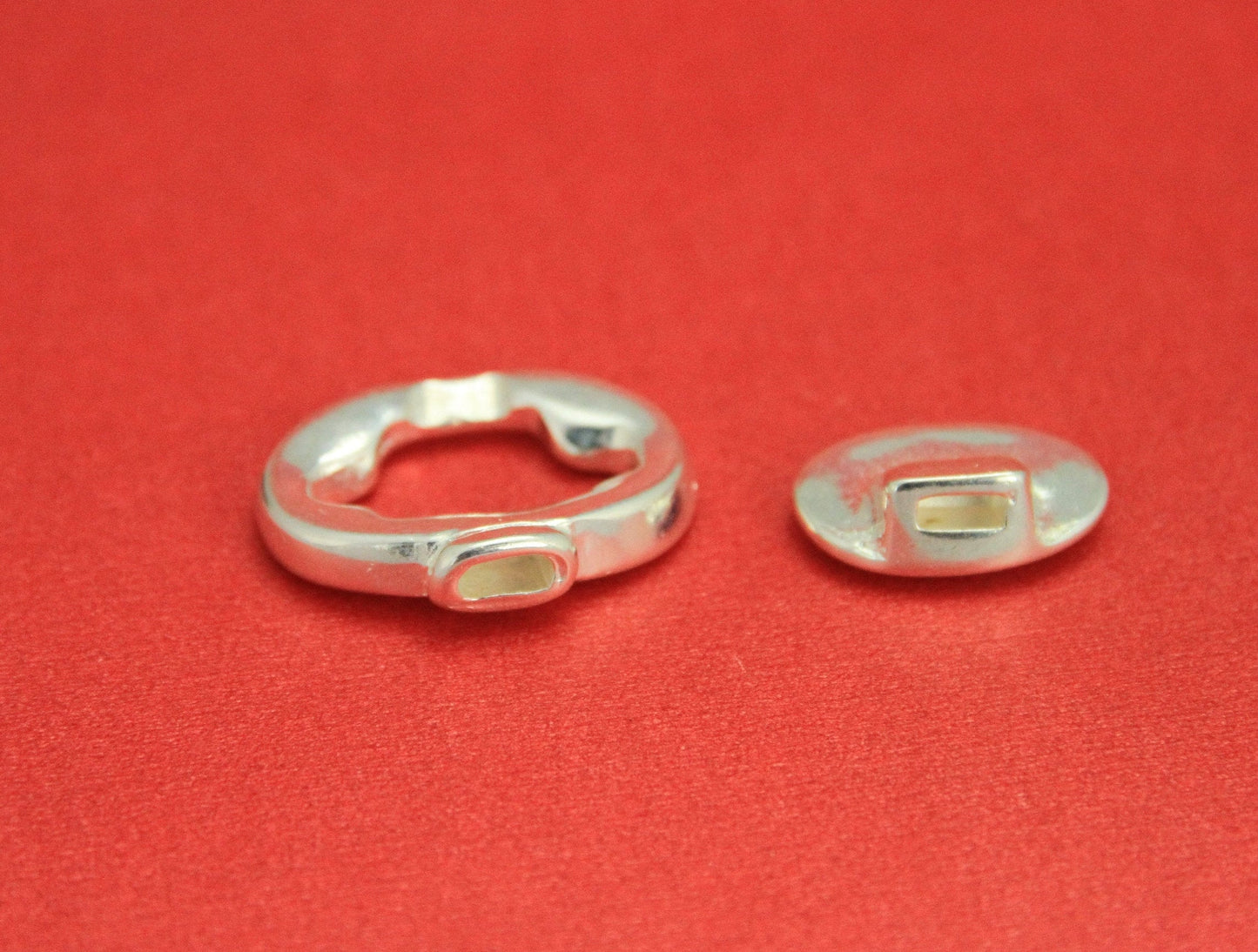 FC0341>>MADE in EUROPE  zamak button clasp, 6mm flat cord button clasp, Qty1