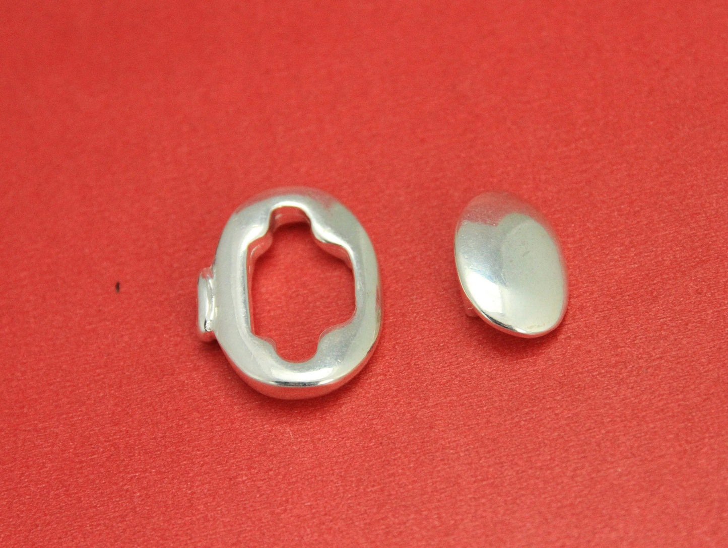 FC0341>>MADE in EUROPE  zamak button clasp, 6mm flat cord button clasp, Qty1