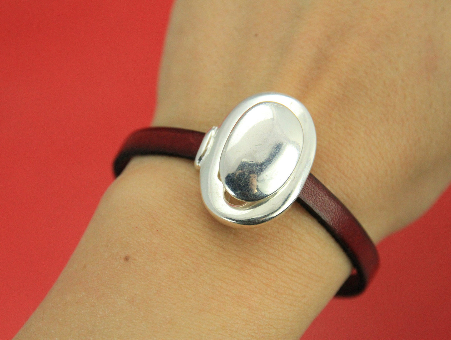 FC0341>>MADE in EUROPE  zamak button clasp, 6mm flat cord button clasp, Qty1