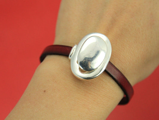 FC0341>>MADE in EUROPE  zamak button clasp, 6mm flat cord button clasp, Qty1