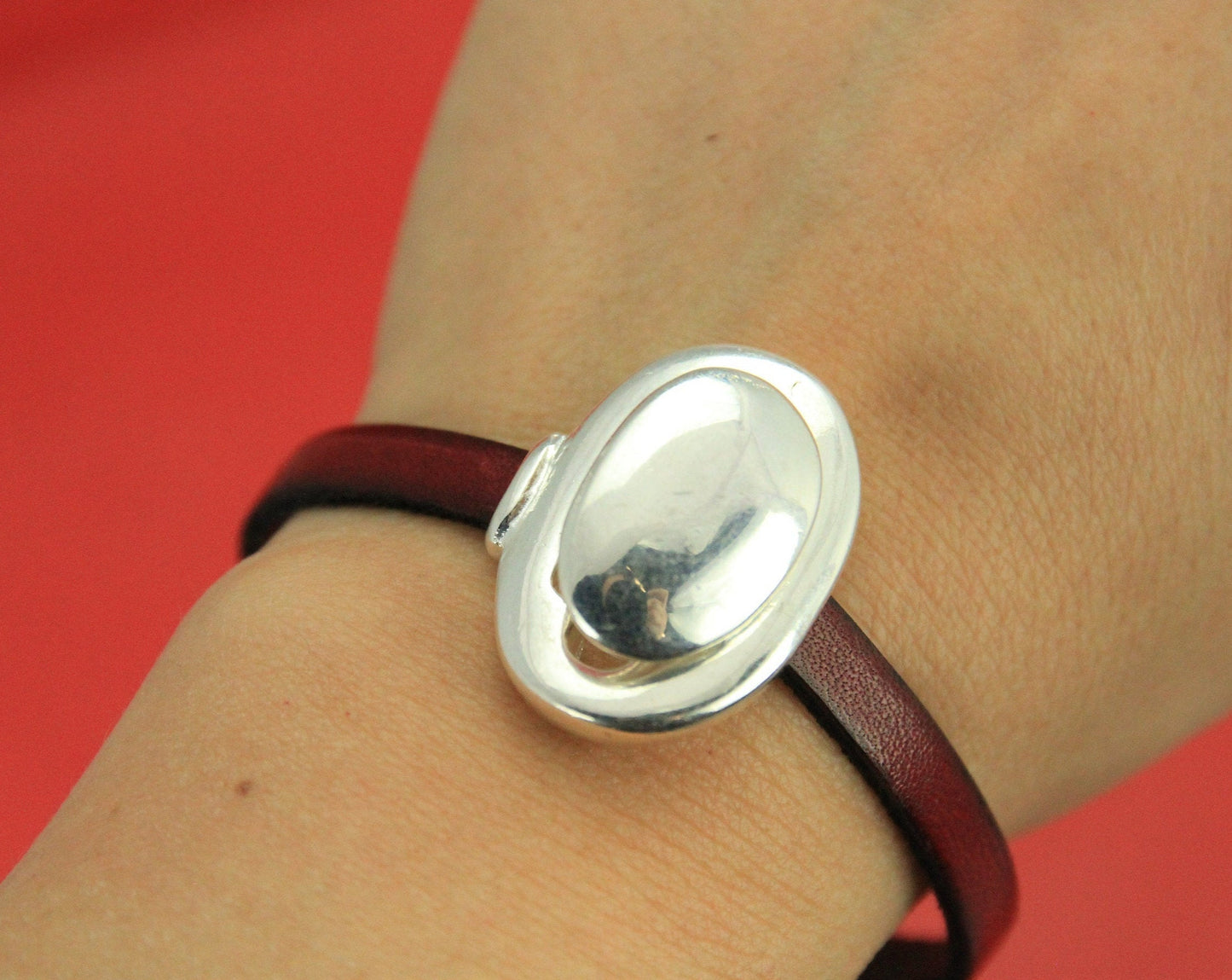 FC0341>>MADE in EUROPE  zamak button clasp, 6mm flat cord button clasp, Qty1