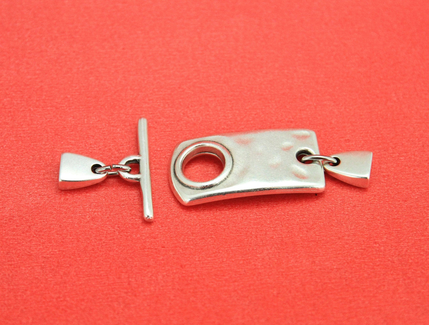 FC0344>>MADE in EUROPE zamak flat toggle clasp, 5mm or 10mm flat toggle clasp, zamak silver clasp, Qty1