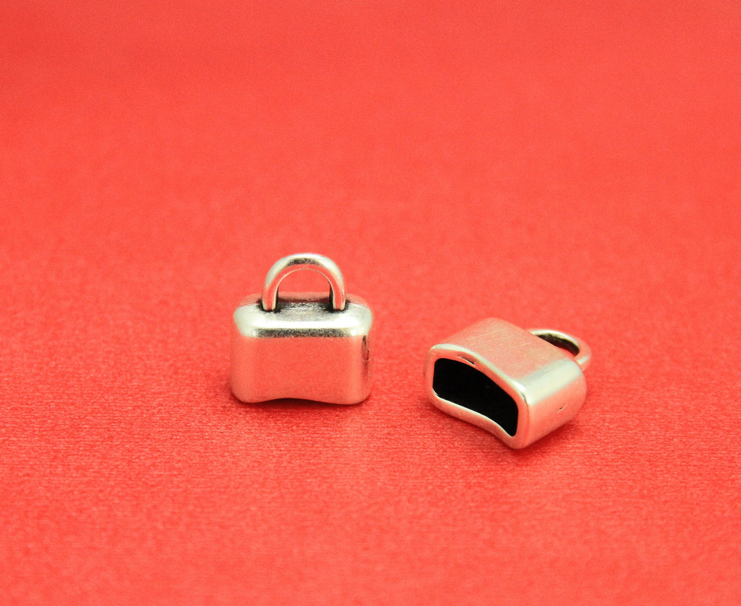 6/8 MADE in EUROPE key holder end caps, flat leather cord 2 end caps, leather cord end caps, (ablz262)Qty2