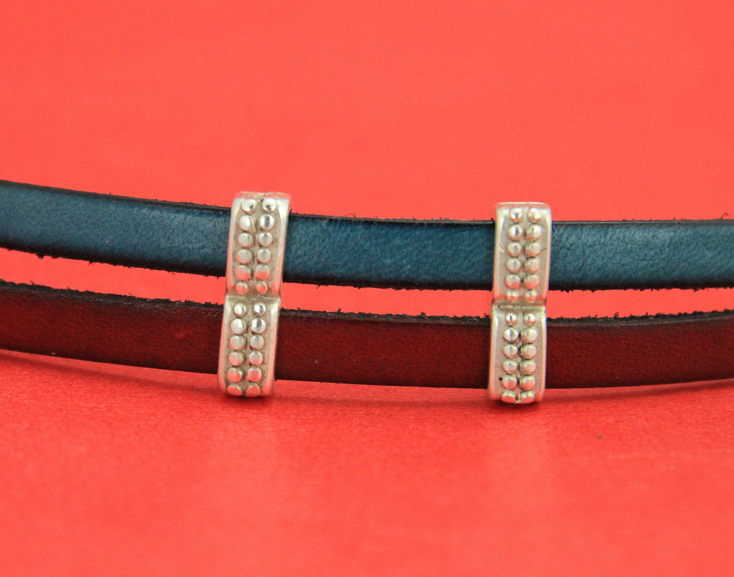 12/2 MADE in EUROPE 2 zamak strand separators, flat cord strand separators, 6mm flat cord strand separators, qty2