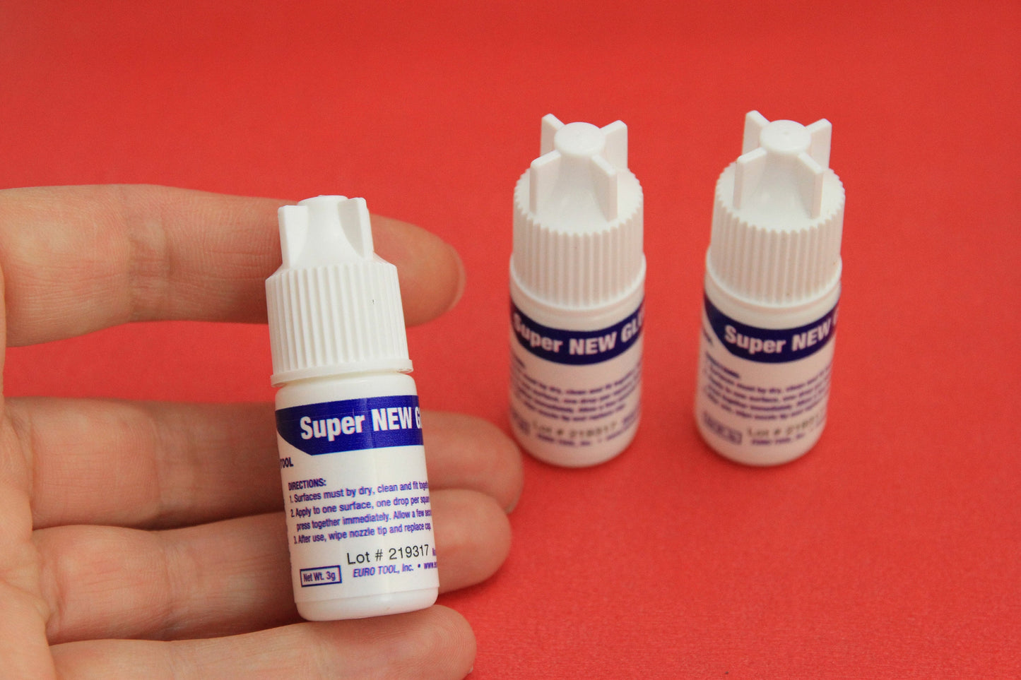 MADE in USA 3 bottles of super glue, jewelry glue, leather cord glue, jewelry adhesive, Eurotool super glue