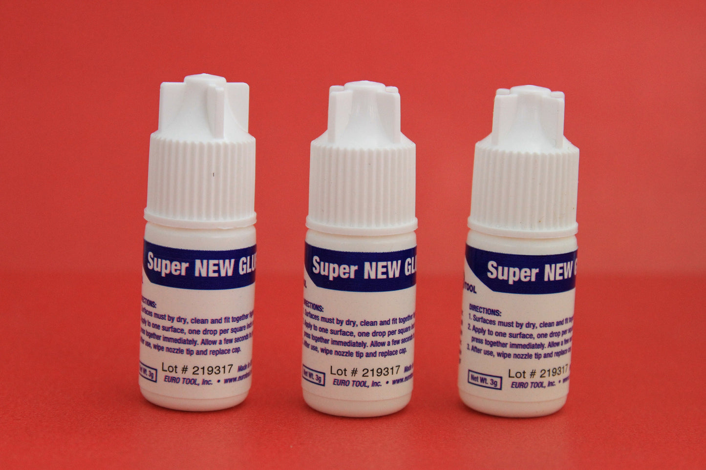 MADE in USA 3 bottles of super glue, jewelry glue, leather cord glue, jewelry adhesive, Eurotool super glue