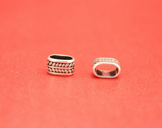 RS0048>>MADE in EUROPE zamak 10x5mm cord slider, 10x5mm engraved sliders, Qty2
