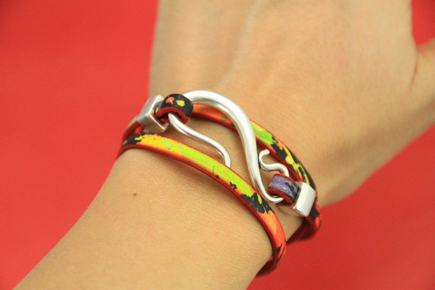 FC0333>>MADE in EUROPE zamak hook clasp set with 2 cord loop makers, silver hook set for bracelet , Qty 1set