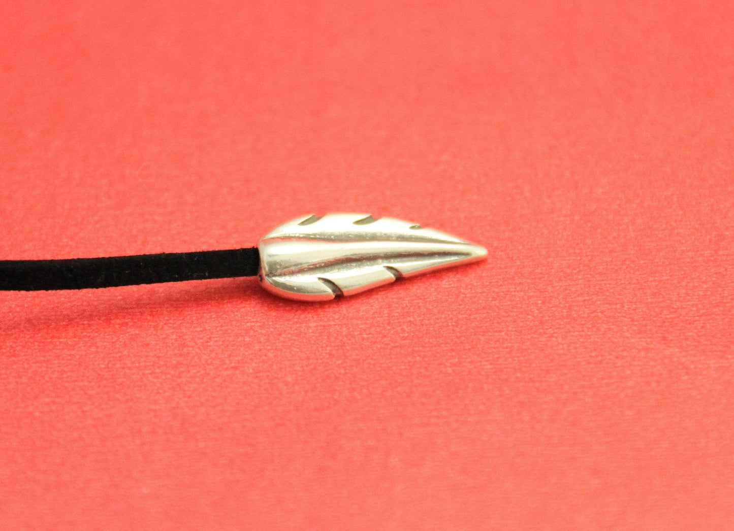 6/4 MADE in EUROPE 2 zamak cord ends, silver leaf cord end caps, 2mm round cord ends, zamak 2mm round cord ends, Qty2