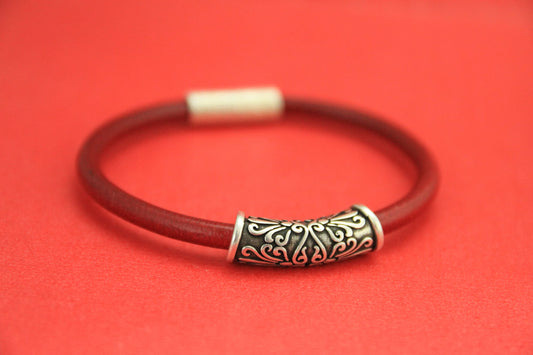 RS0050>>MADE in EUROPE zamak 5mm engraved tube, 5mm hole zamak tube slider, round cord engraved tube, qty1