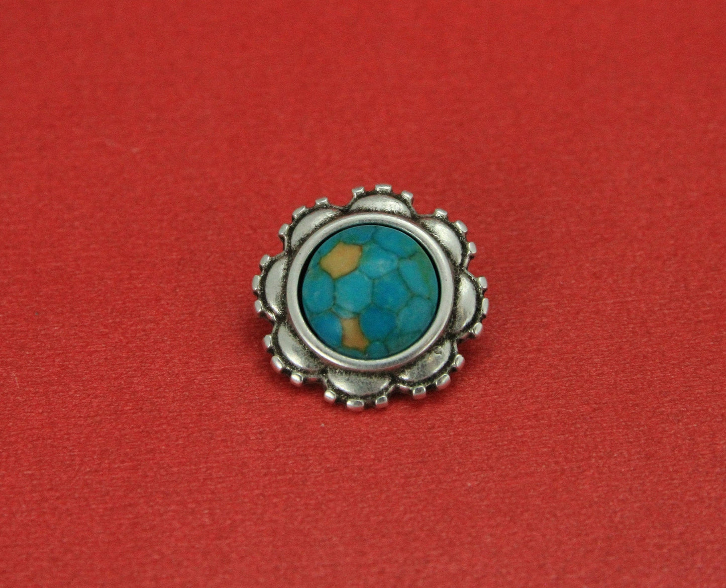 FS0447>>MADE IN EUROPE zamak flower slider with natural gemstone, 10mm flat cord slider with natural stone cabochon, Qty1