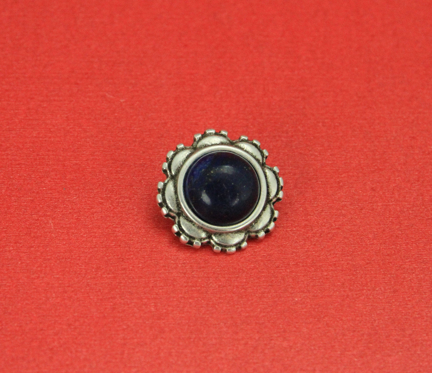 FS0447>>MADE IN EUROPE zamak flower slider with natural gemstone, 10mm flat cord slider with natural stone cabochon, Qty1