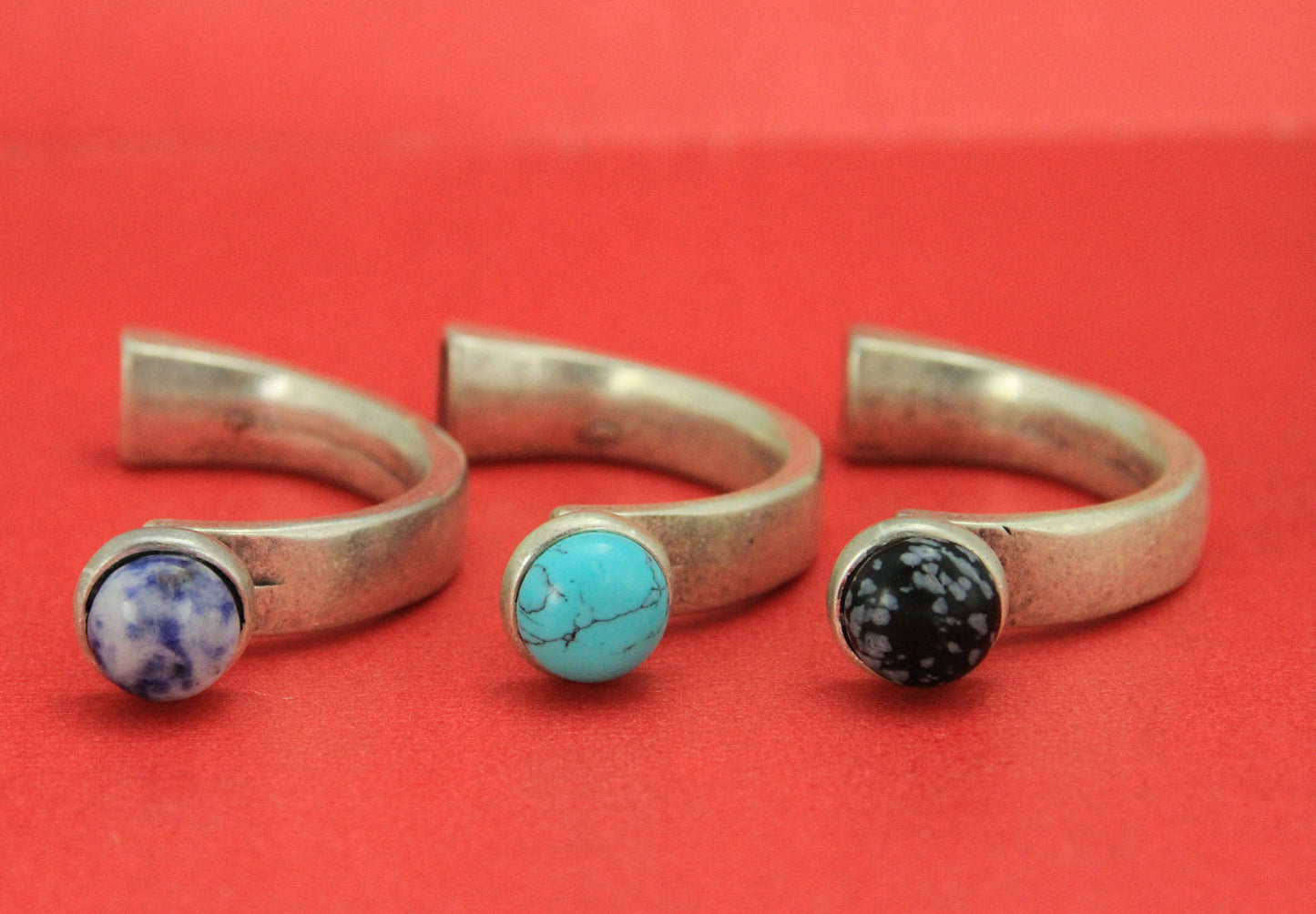 B0089>>MADE in EUROPE zamak half bracelet with gemstone, 5mm cord half bracelet with natural gemstone cabochon