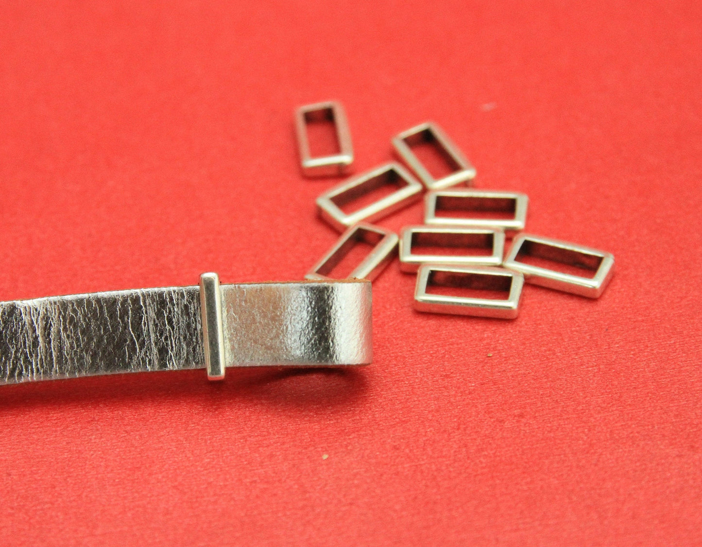 FS0426>>MADE in EUROPE 4 zamak sliders, silver zamak bars, 10x4mm zamak sliders, Qty4
