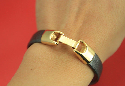 FC0217>> MADE in EUROPE zamak snap clasp, 10mm flat cord clasp flat cord snap clasp, Qty1