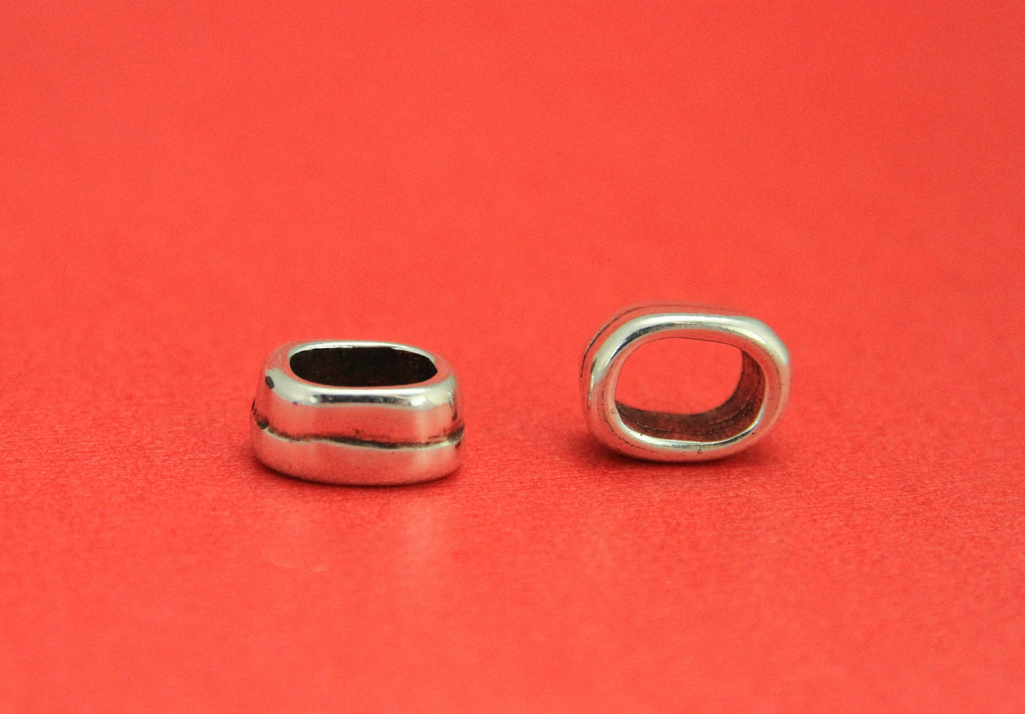 LS0056>> MADE IN EUROPE 2 zamak ring sliders, licorice ring slider, 10x6mm  sliders, Qty2
