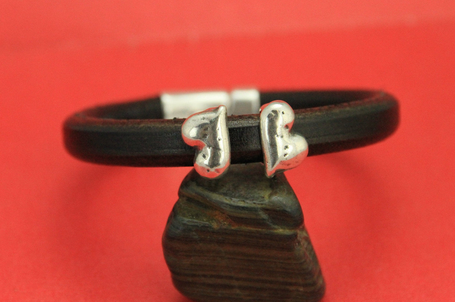 LS0058>>MADE in EUROPE zamak heart sliders for licorice cord, licorice cord heart sliders qty2