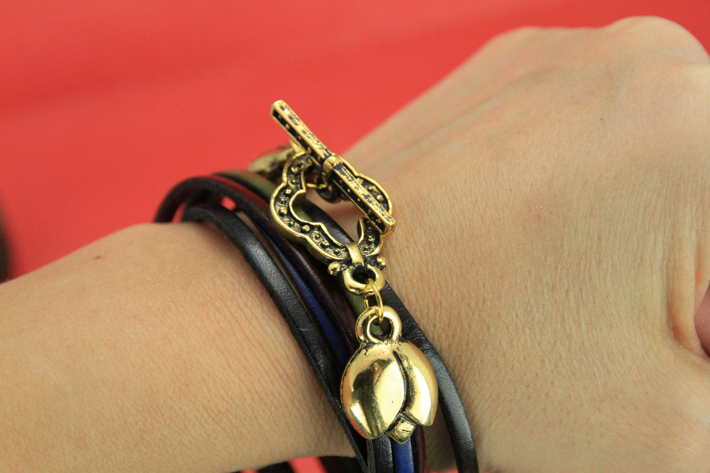 RC0164>>MADE in EUROPE gold toggle clasp for multi strand bracelet, gold toggle clasp for bracelet qty1
