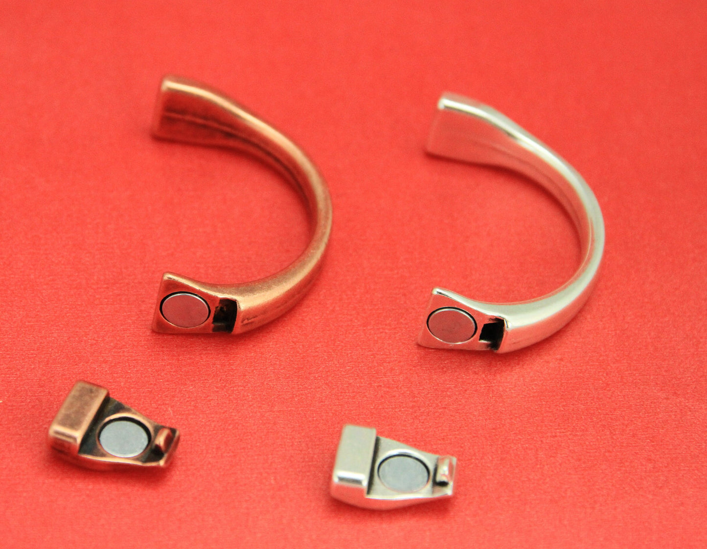 B0070>>MADE IN EUROPE zamak half bracelet, 10mm cord half cuff, silver half bracelet, copper half bracelet Qty1