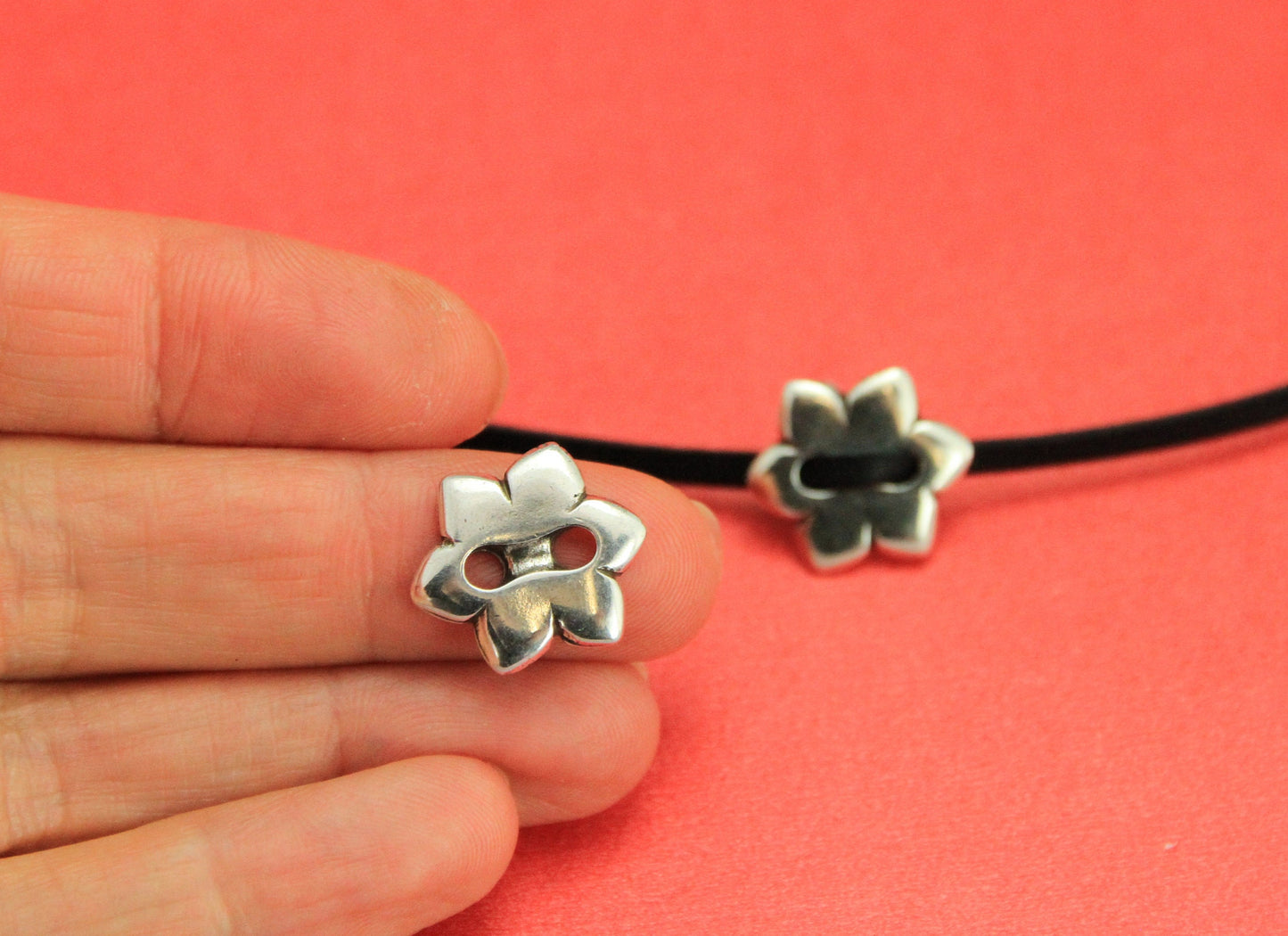 RS0054>>MADE in EUROPE 4 zamak flower sliders by choice, flat flower sliders, Qty4