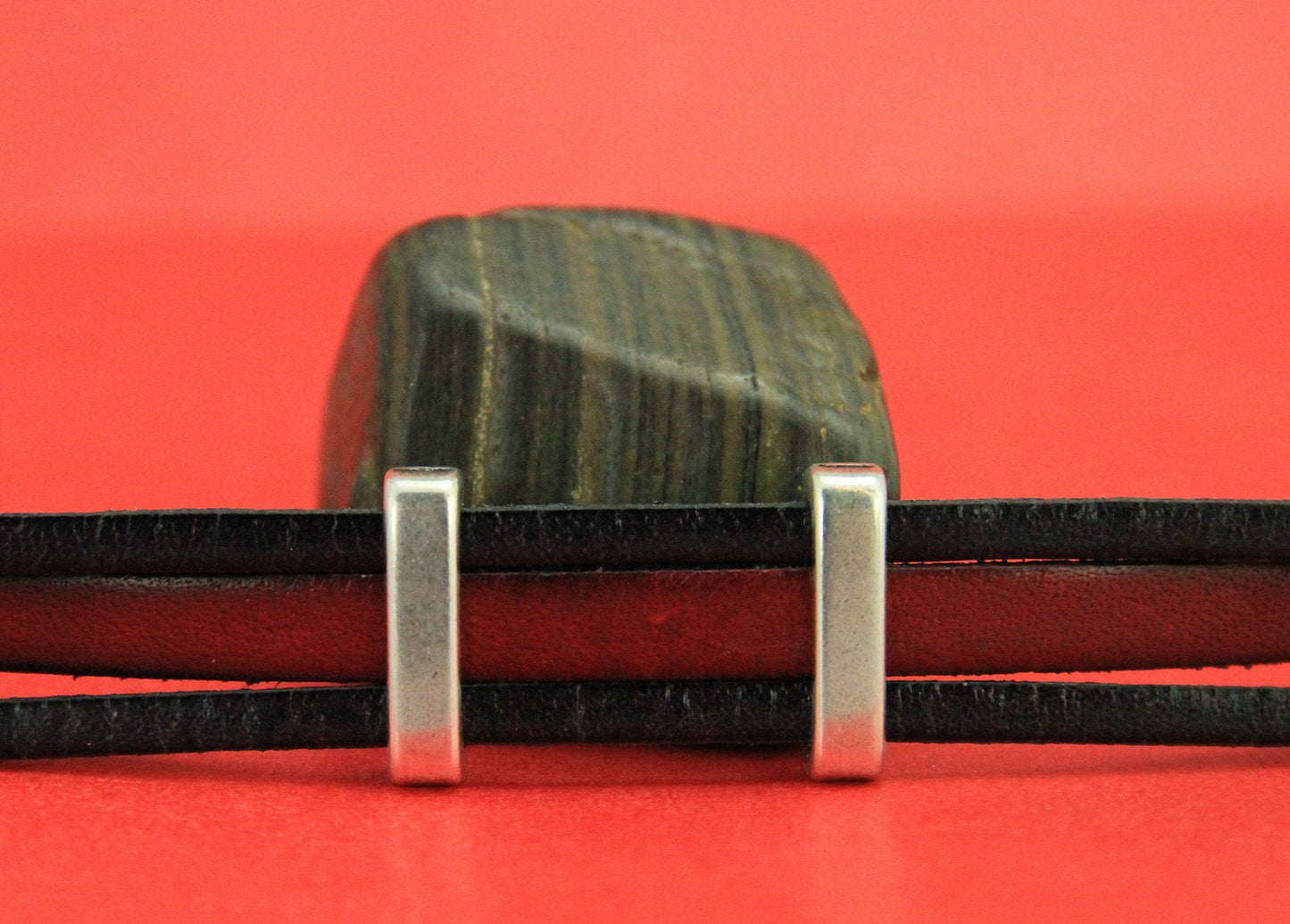 FS0446>>MADE in EUROPE 4 zamak sliders, 13mm flat leather cord zamak slider bars, qty4