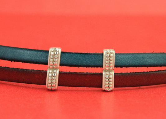 12/2 MADE in EUROPE 2 zamak strand separators, flat cord strand separators, 6mm flat cord strand separators, qty2