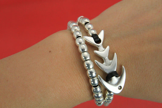 RC0162>>MADE in EUROPE zamak fish hook clasp, silver fish hook for bracelet, Qty 1 set