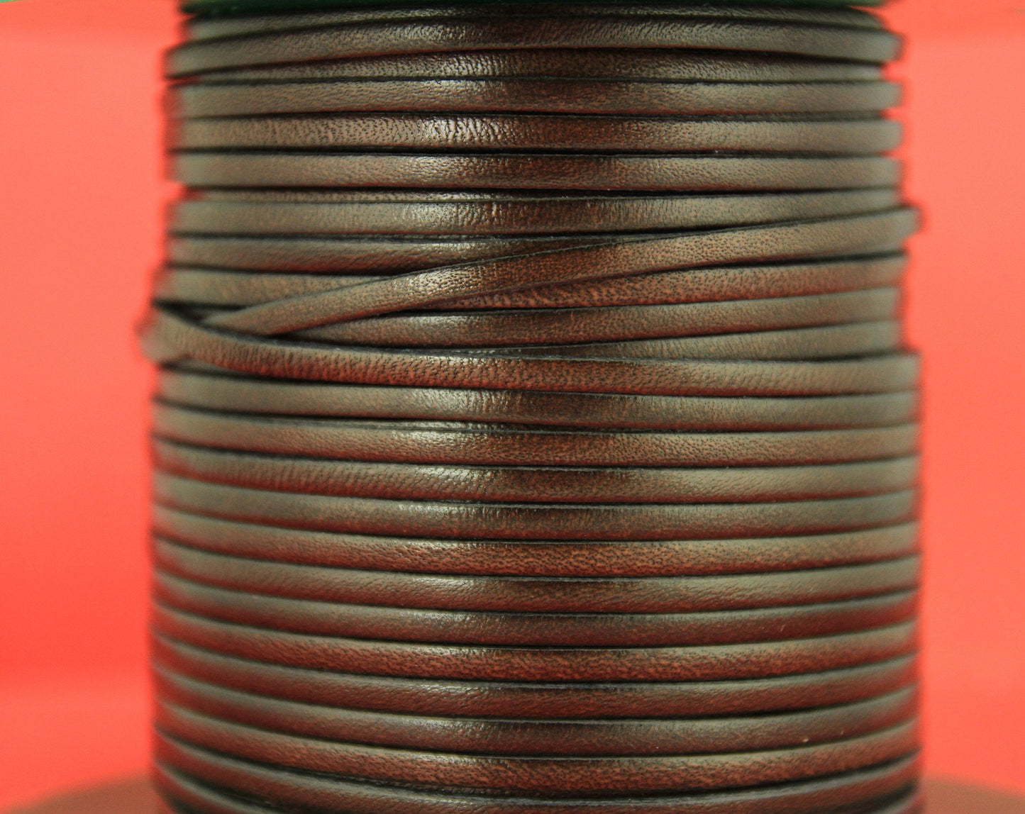 MADE in EUROPE 1 yard of 3mm flat dark brown leather cord, genuine flat leather cord, 3mm flat leather cord (MARF3BRNAT)