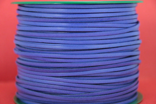 MADE in EUROPE 1 yard of 3mm lilac flat leather cord, genuine flat leather cord, 3x2mm lavender flat leather cord (MARF3VIOLINT)