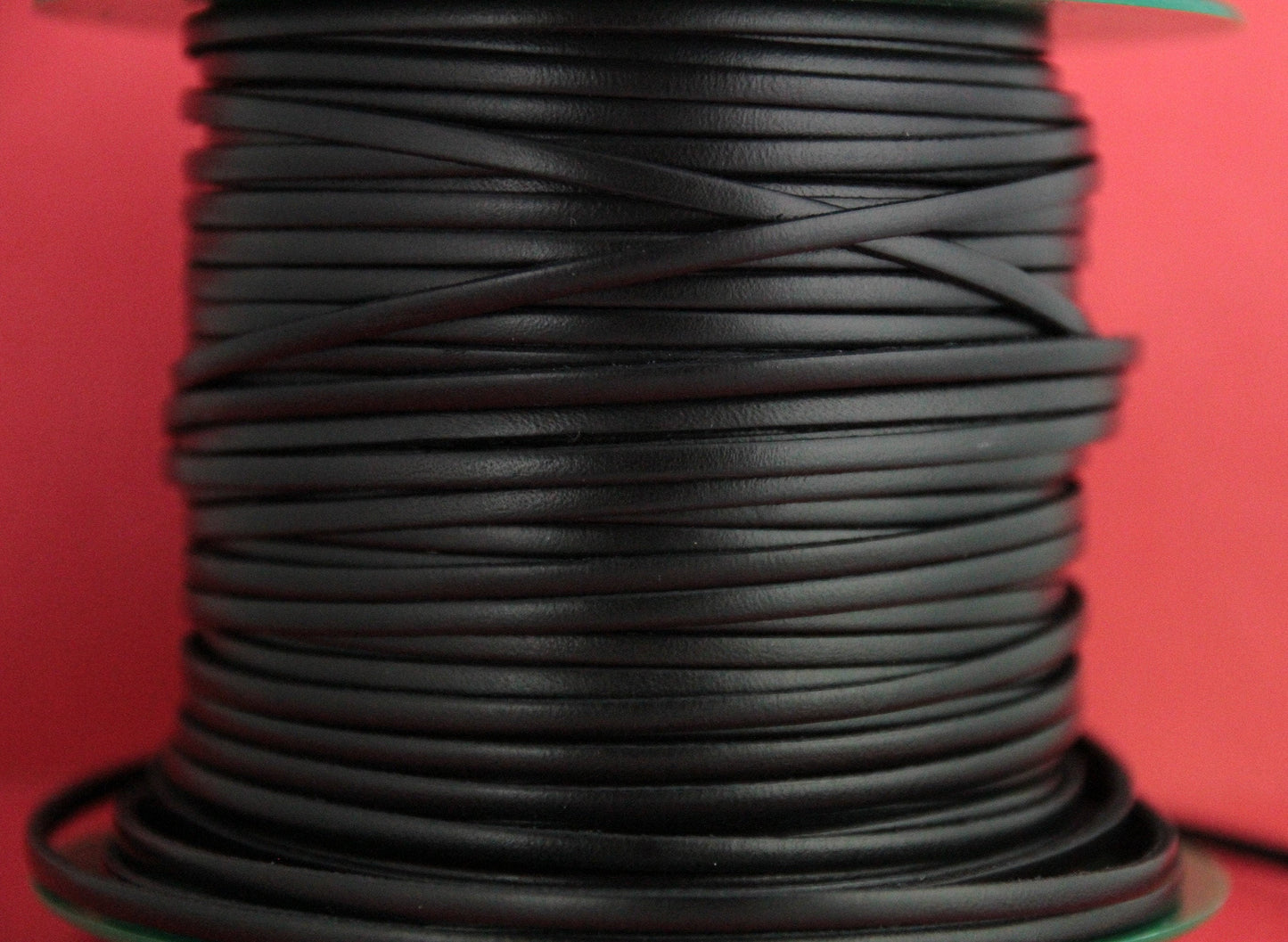 MADE in EUROPE 1 yard of 3mm genuine leather cord, 3mm black leather cord, 3mm flat leather  cord (MARF3BLK)