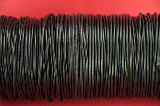 MADE IN SPAIN 2 yards of 2mm leather cord, 2mm black leather cord, 2mm jewelry leather cord (MARR2BLK)
