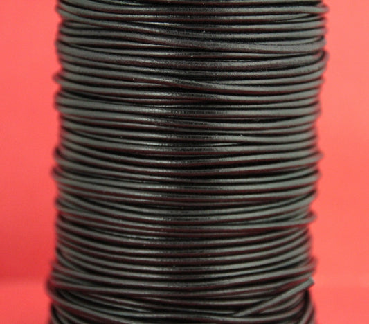 MADE IN SPAIN 2 yards of 2.5mm leather cord, 2.5mm black leather cord,  2.5mm jewelry leather cord (MARR25BLK)