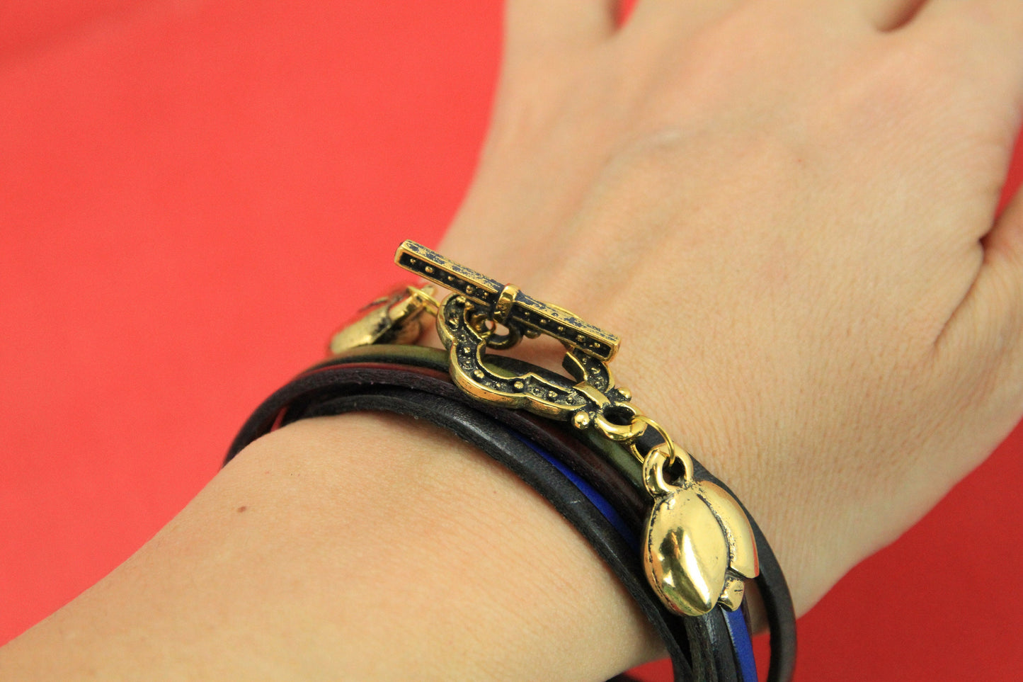 RC0164>>MADE in EUROPE gold toggle clasp for multi strand bracelet, gold toggle clasp for bracelet qty1
