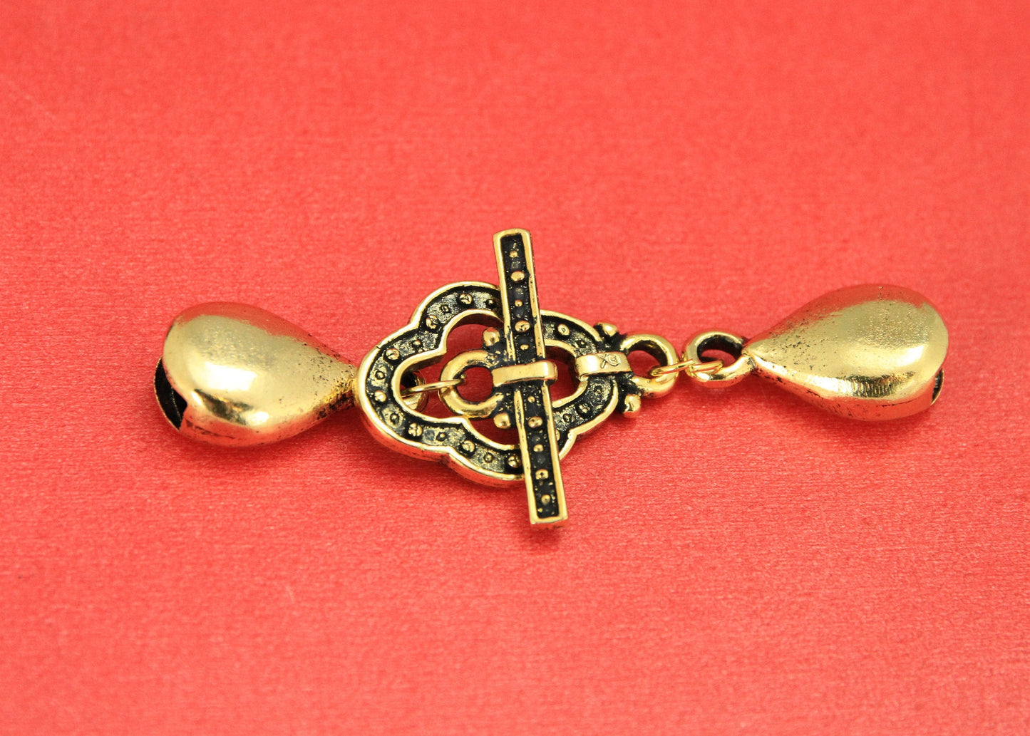 RC0164>>MADE in EUROPE gold toggle clasp for multi strand bracelet, gold toggle clasp for bracelet qty1