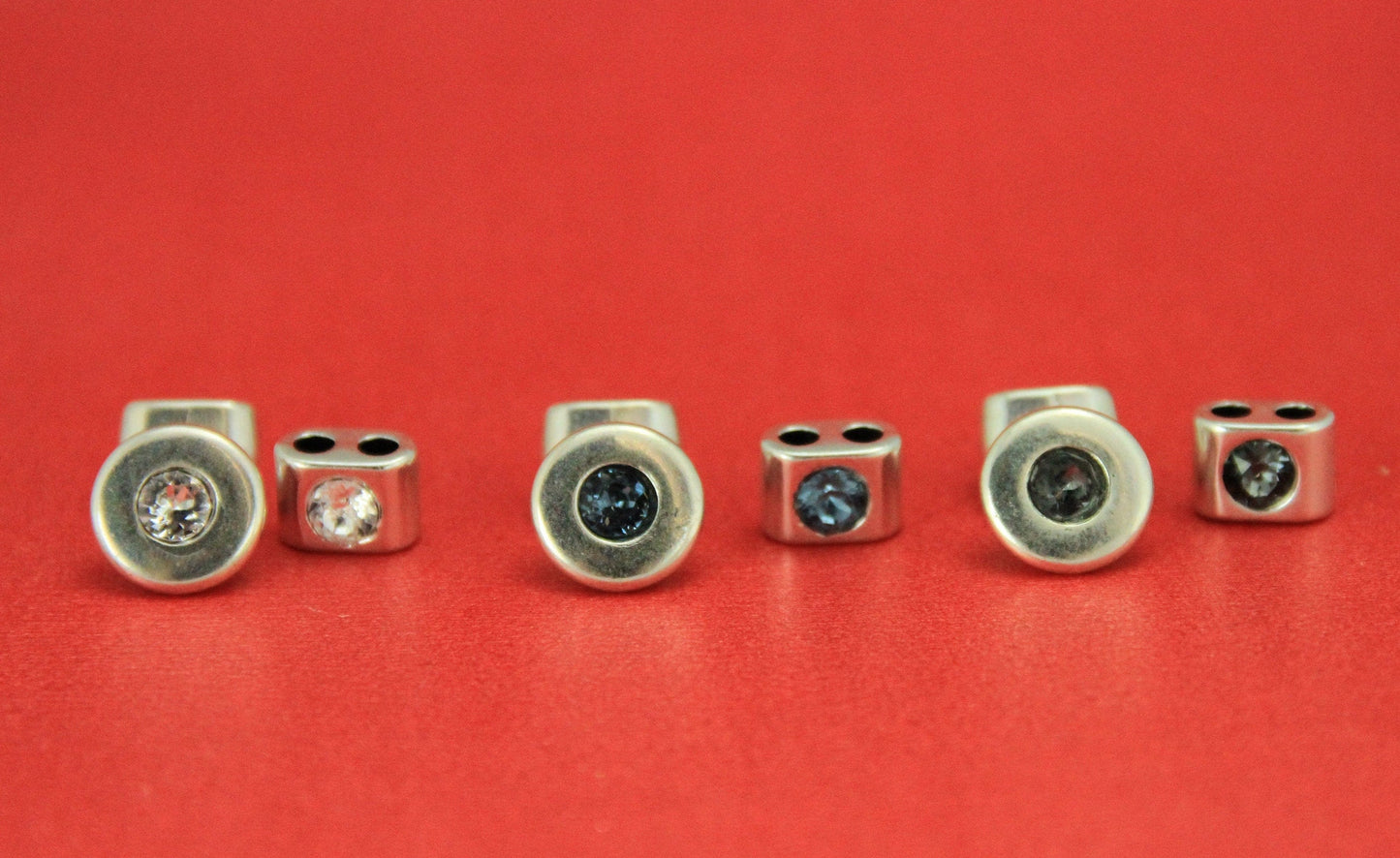 RC0114>>MADE in EUROPE zamak button clasp with Swarovski crystal and separator finding,3mm round cord clasp,double strand clasp(ng2741) Qty1