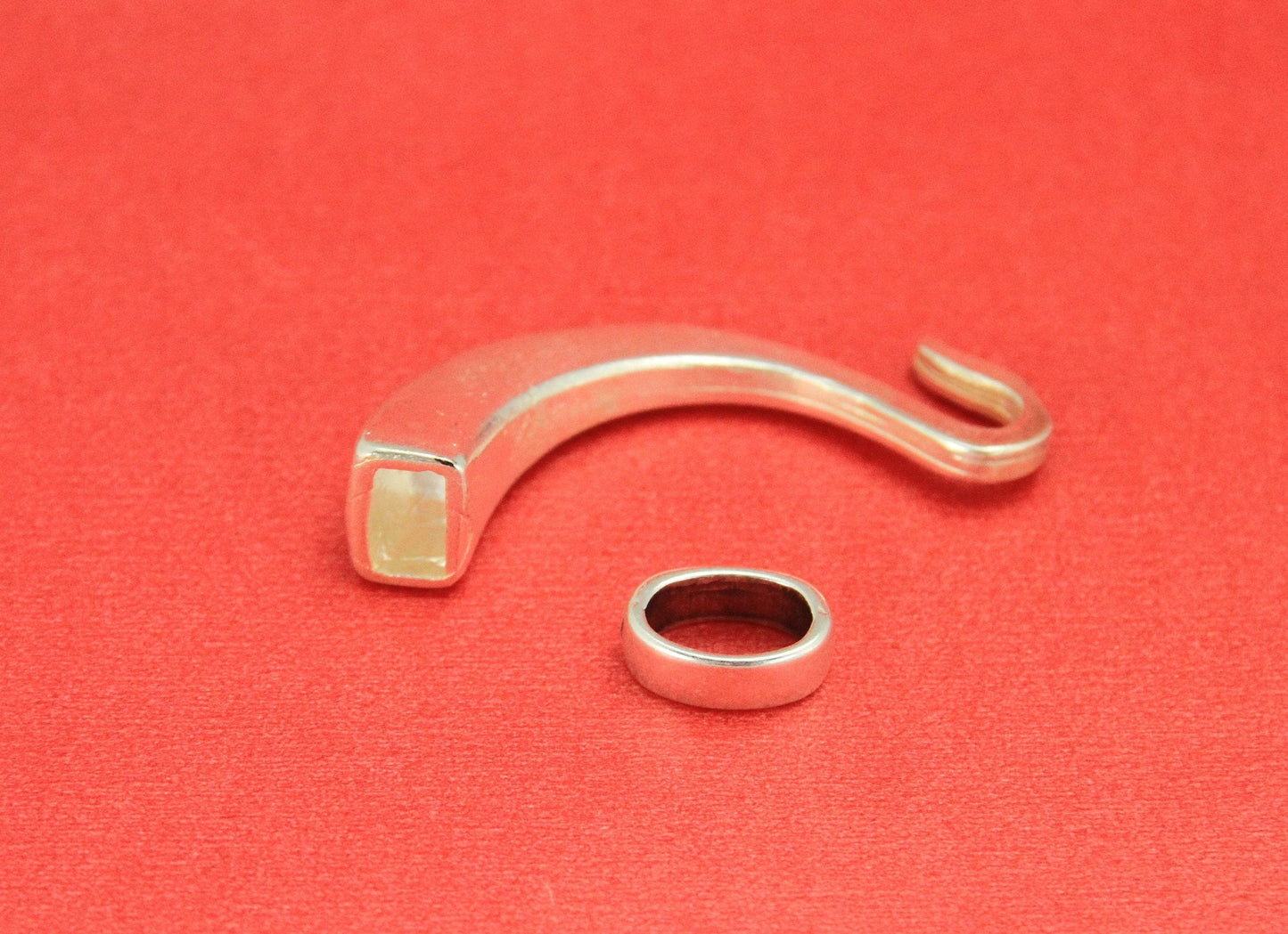 RC0167>>MADE in EUROPE zamak hook clasp, 5mm round cord hook clasp, qty1