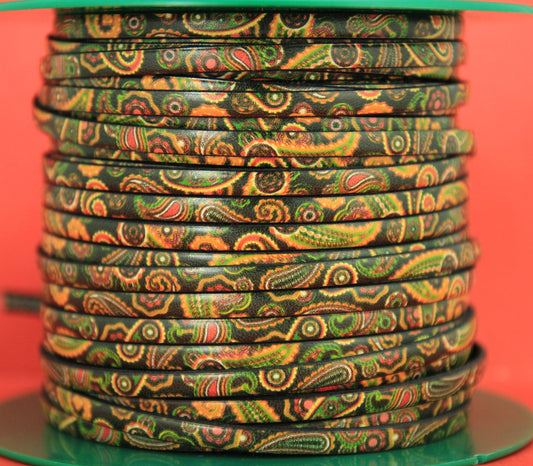MADE in EUROPE 24'' multi color leather cord, 5mm flat leather cord, 5mm flat leather cord (MARF5DAY)