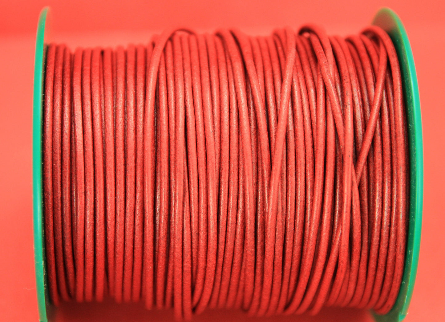 MADE IN SPAIN 6 feet 2mm leather cord, 2mm red leather cord, 2mm jewelry leather cord (MARR2RED)