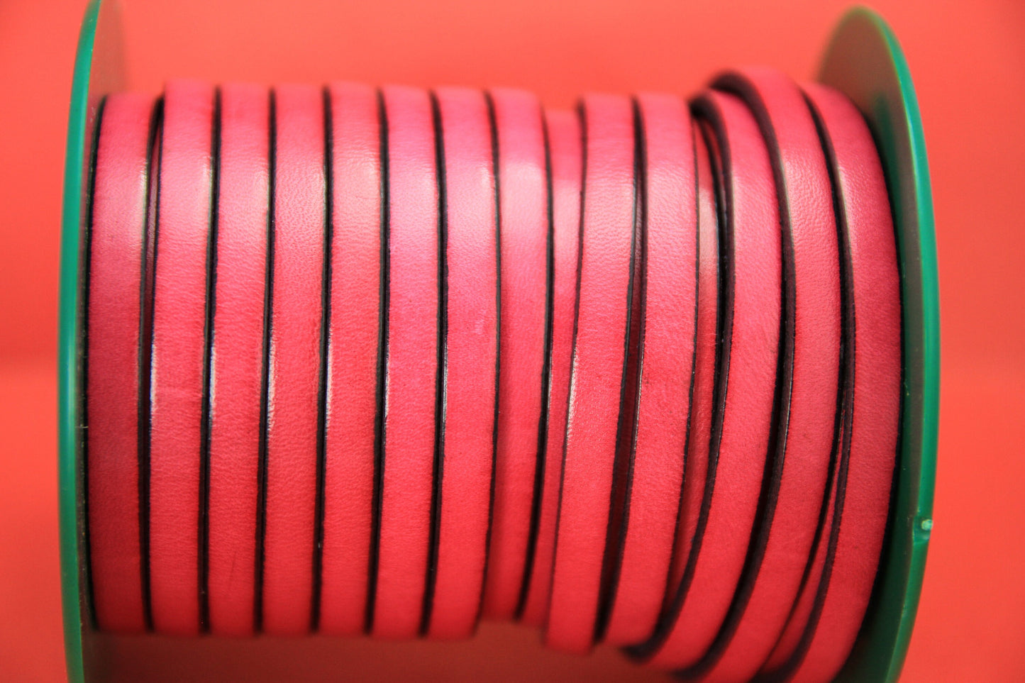 MADE in EUROPE 1 yard of mm flat leather cord, genuine leather 6mm strip, 6mm fucsia leather cord (MARF6FUC)