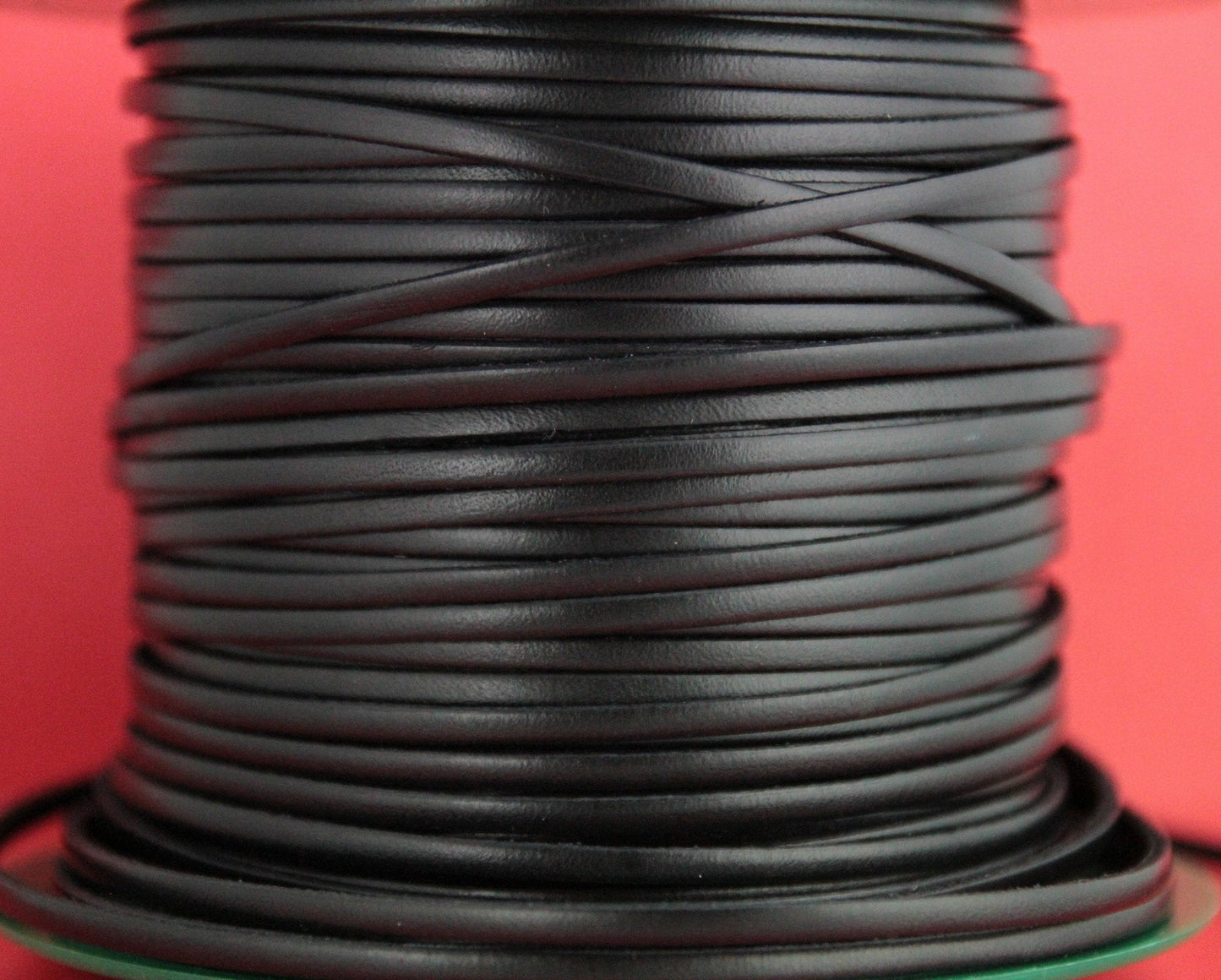 MADE in EUROPE 1 yard of 3mm genuine leather cord, 3mm black leather cord, 3mm flat leather  cord (MARF3BLK)