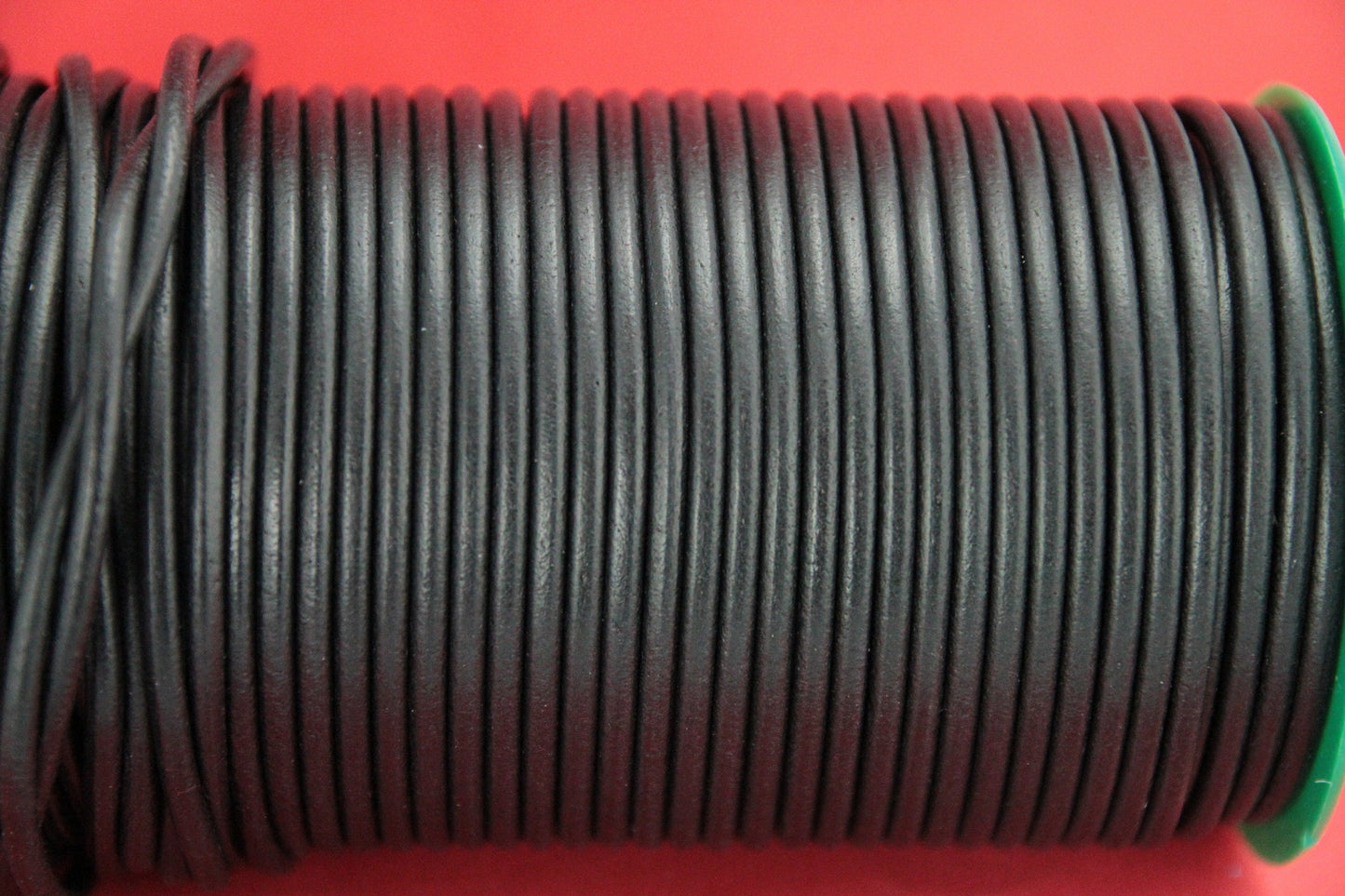 MADE IN SPAIN 1 yard 3.5mm round leather cord, 3.5mm black genuine leather cord (MARR35BLK)