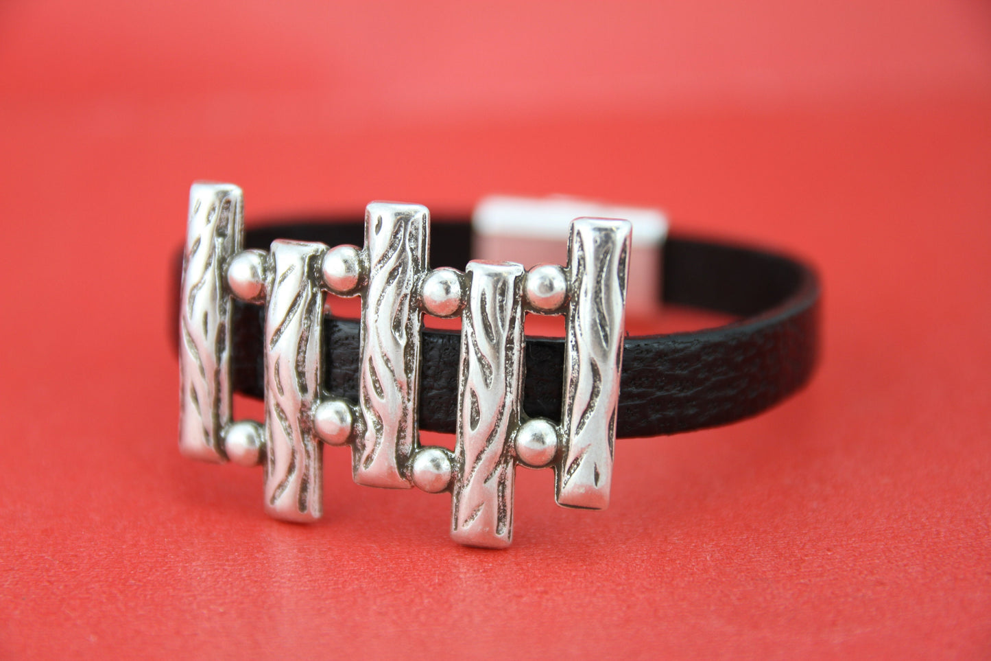 FS0433>>MADE in EUROPE zamak silver slider,  zamak 10mm flat slider, zamak central piece Qty1