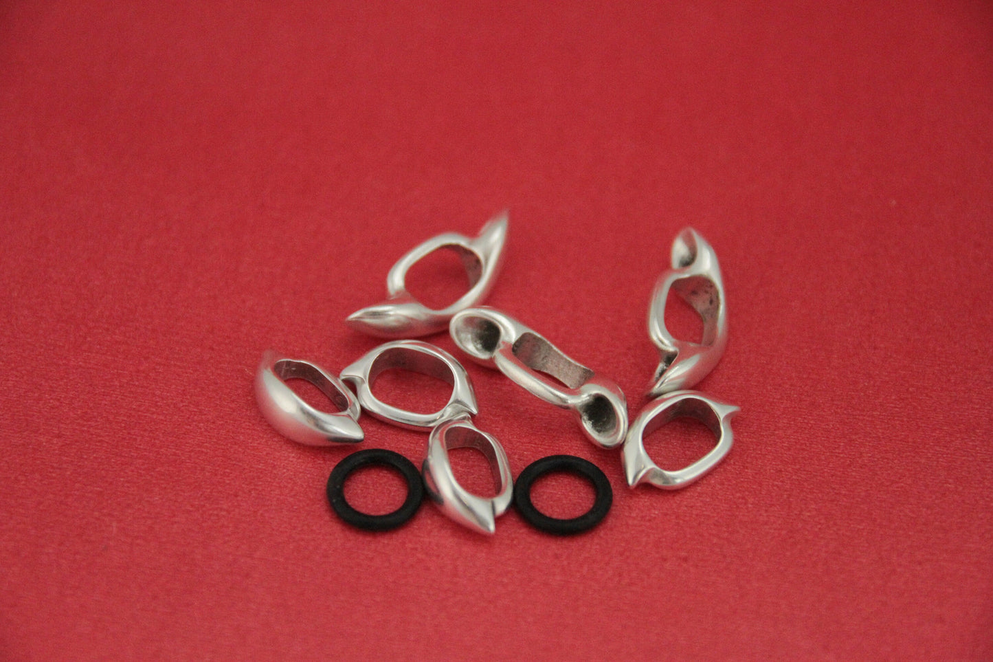LS0075>>MADE in EUROPE  zamak sliders set, licorice cord 7pcs sliders set, 10x6mm zamak slider  Qty7