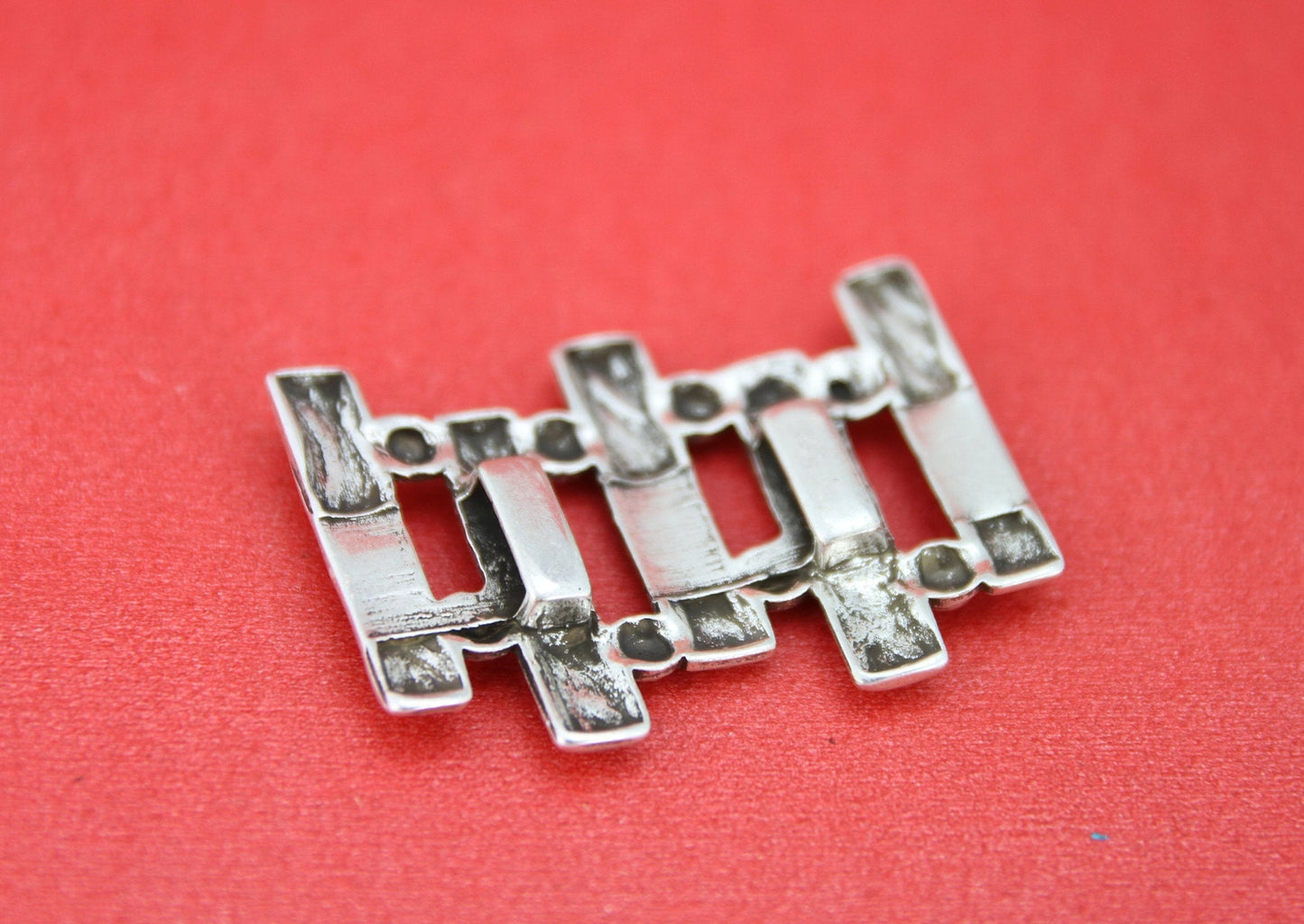 FS0433>>MADE in EUROPE zamak silver slider,  zamak 10mm flat slider, zamak central piece Qty1
