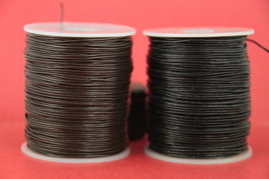 MADE in SPAIN 5 yards of 0.5mm or 1mm leather cord by choice, thin leather cord for jewelry