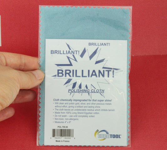 Silver polishing cloth, Eurotool polishing cloth 4 x6"