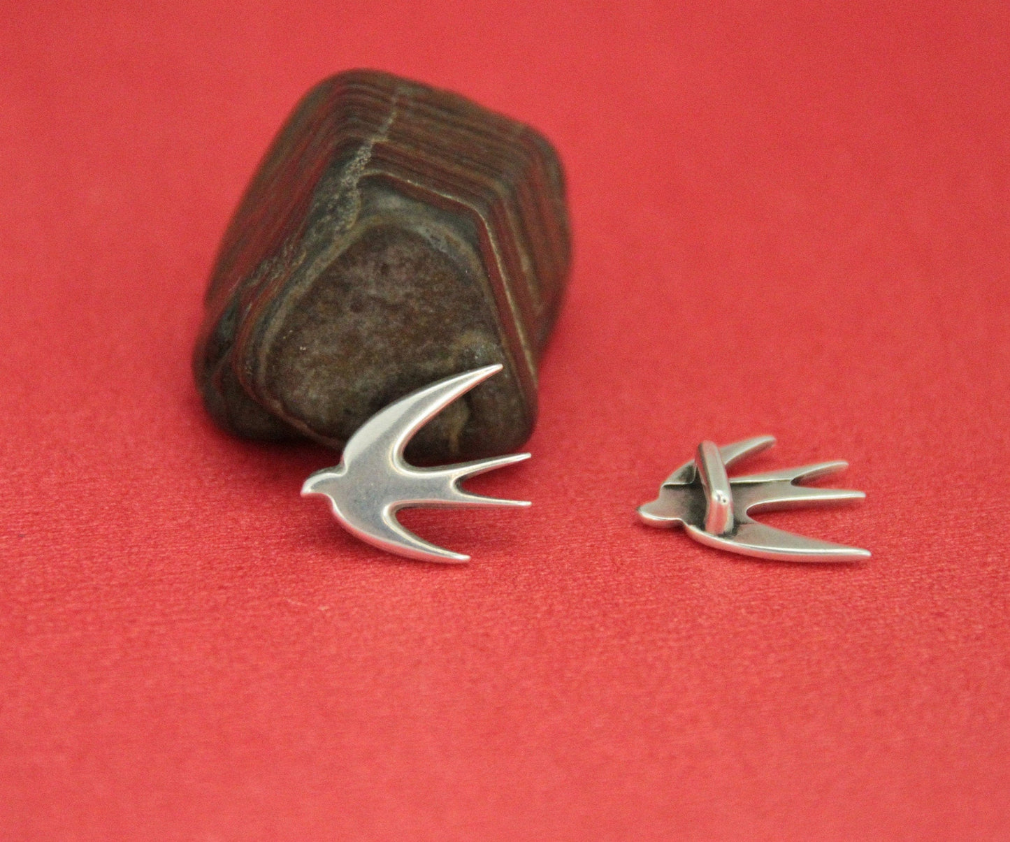 FS0455>>MADE in EUROPE 2 zamak bird sliders, silver swallow sliders, 5mm flat cord swallow sliders, qty2