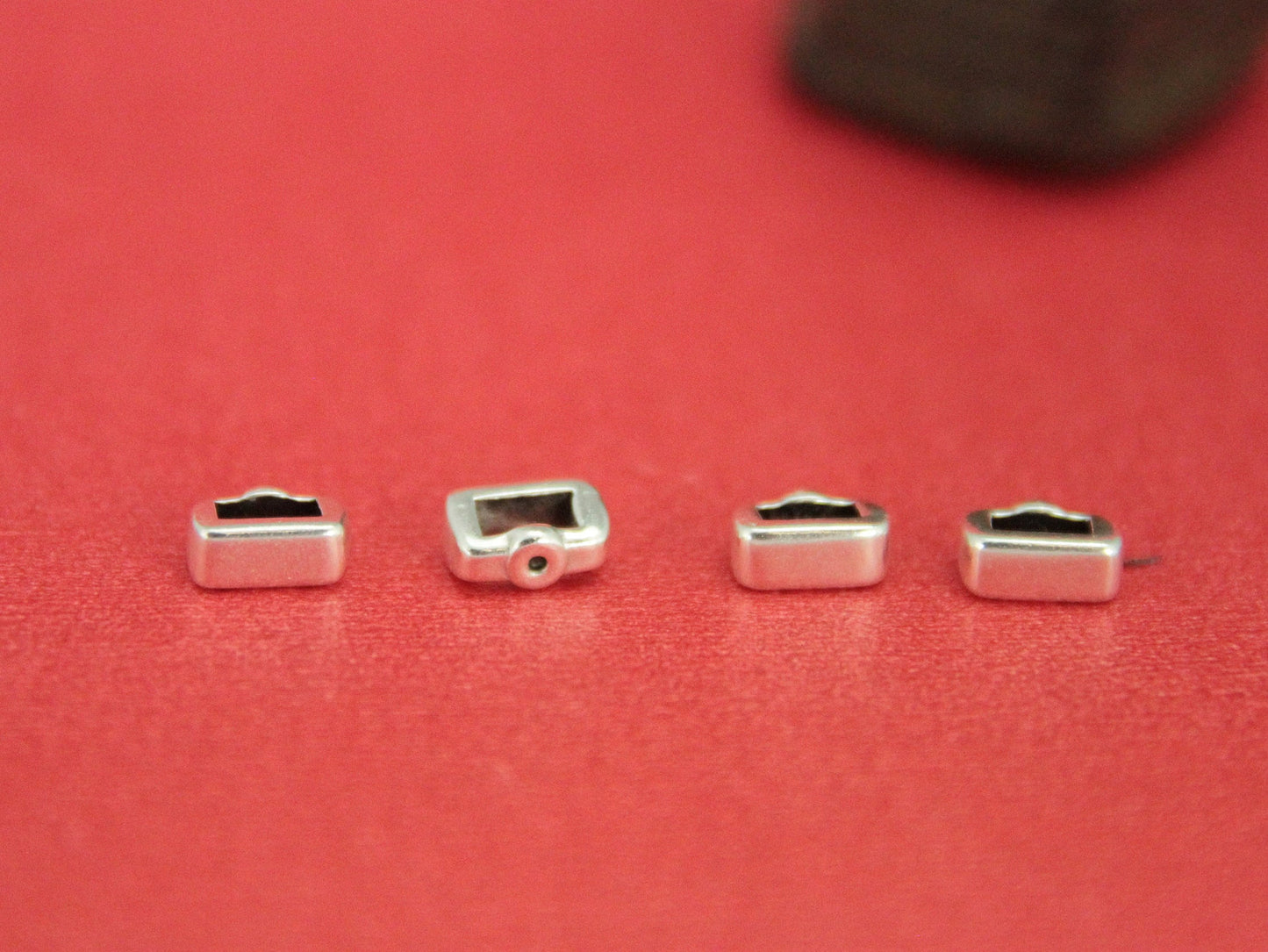 FS0463>>MADE in EUROPE 4 crimpable sliders for 5mm cord, flat cord crimp sliders,  (PF200065/2000107) qty4