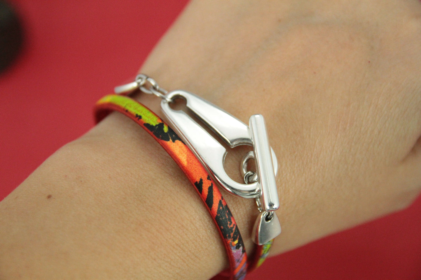 FC0350>>MADE in EUROPE zamak flat toggle clasp, 10mm or 5mm flat cord toggle clasp,(NG1421) Qty1